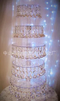 

5 layer transparent crystal cake stand, wedding birthday party preferred model, free shipping