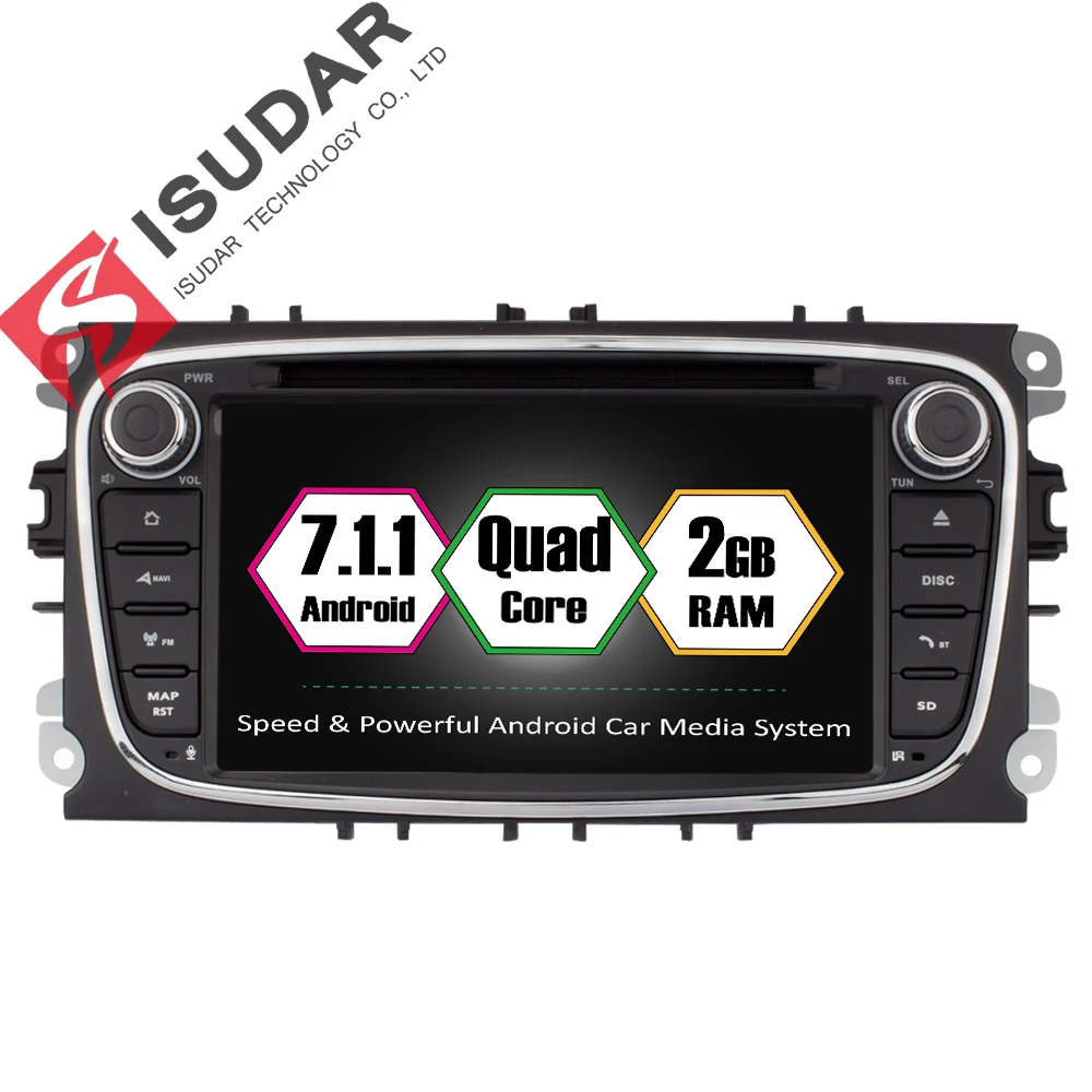 Isudar font b Car b font Multimedia Player Android 7 1 GPS 2 Din font b