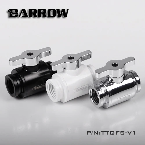 

TTQFS-V1 Barrow watercooling Mini Water Valve Aluminium bright silver Handle G1/4" thread sealing up water fittings drop ship