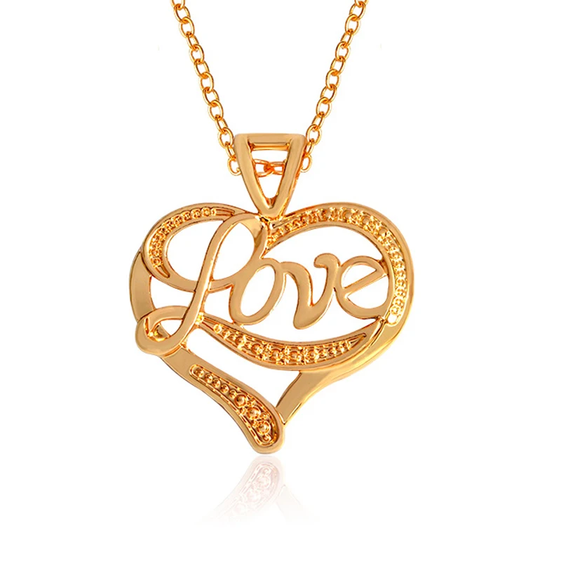 Criativo Oco Love Letter "Love" Colar Arte Projeto Da Pia Batismal Irmã Pingente Casal Gargantilha Moda Jóias Mulher