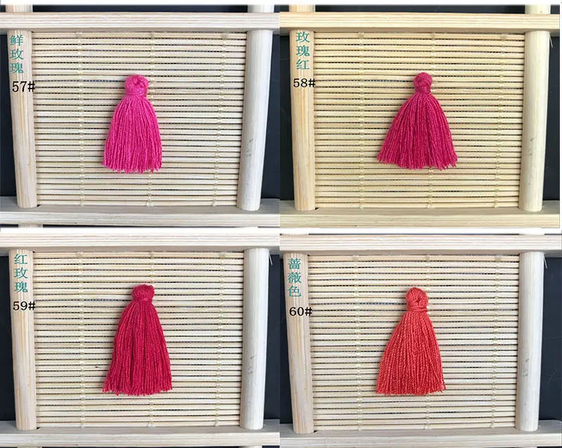 100PCS 3CM Mini Cotton Thread Fabric Tassel DIY Pendant Jewelry Key Making Fringe Trim Craft Tassels Sewing Accessories