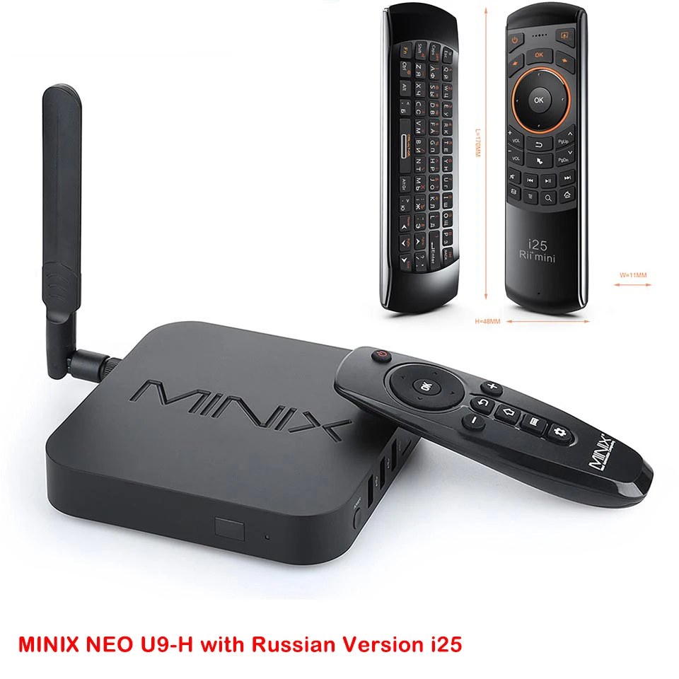 MINIX NEO U9-H Android 7,1 ТВ приставка Amlogic S912-H Восьмиядерный 2G/16G 802.11ac 2,4/5 GHz WiFi 4K HDR IP tv Смарт ТВ приставка - Цвет: U9H and Russian i25