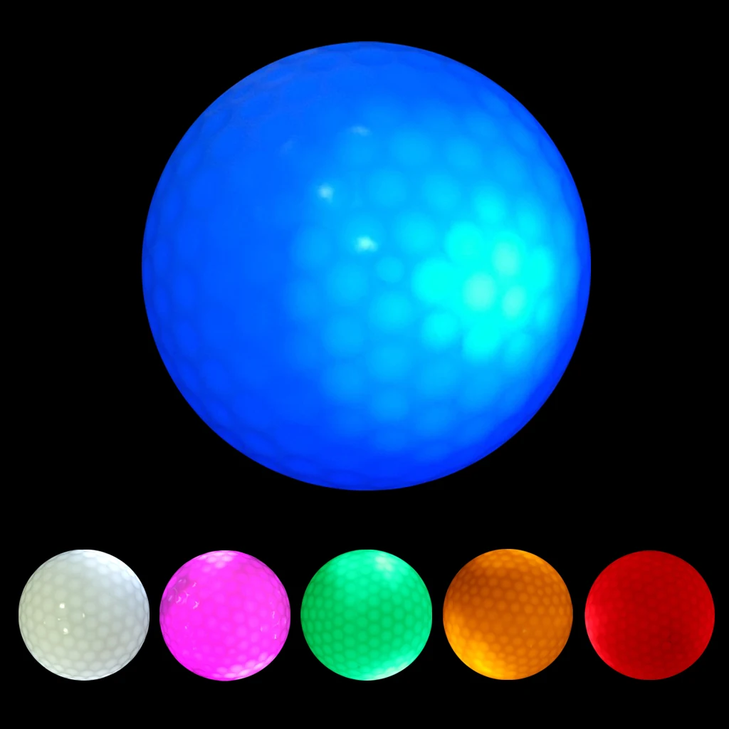 6 Pieces Glow In Dark LED Light Up Golf Ball Official Size Tournament Ball Multi Color Training Golf Practice Balls Gifts