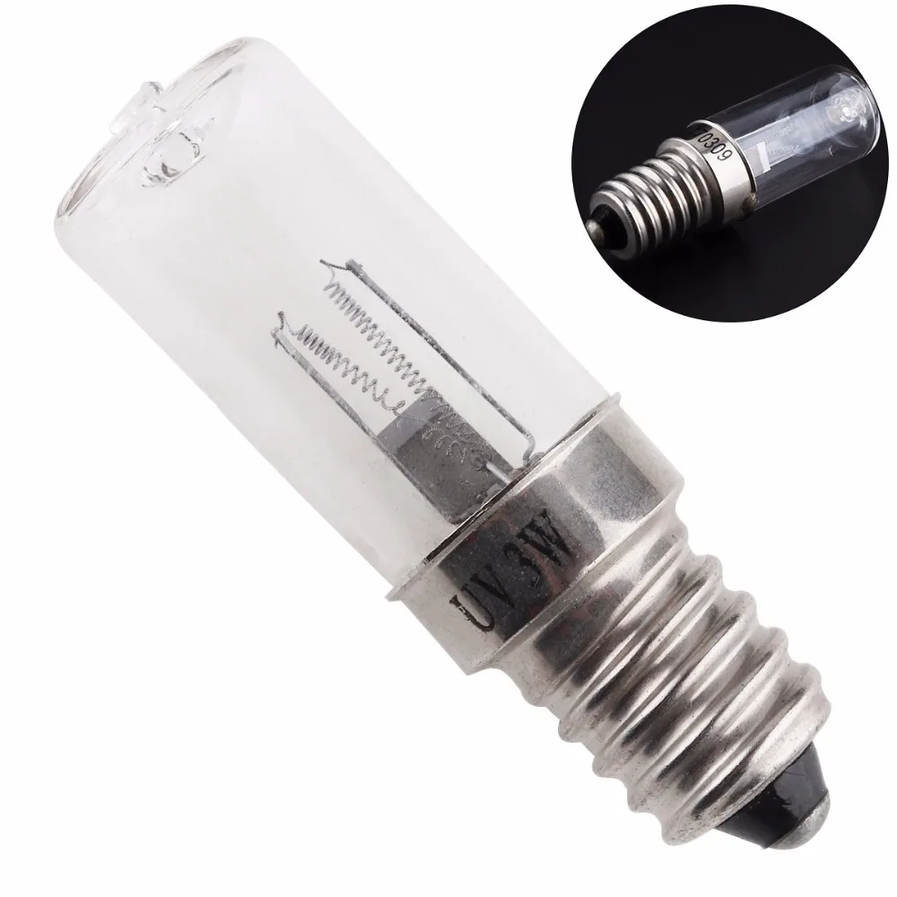 

UV Sterilizer Light Bulb E14 3W Ultraviolet Filter Lamp with Straight Pipe Type and Spiral Head for Disinfection Cabinet