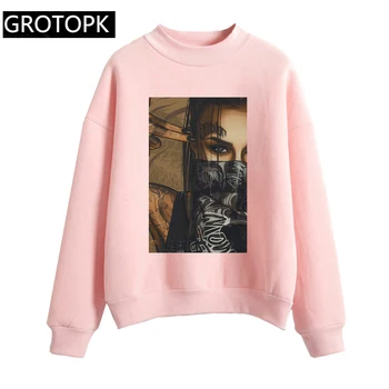 

Masked Grunge Streetwear Hoody Ladies Hip Hop White Long Sleeve Sweatshirt Woman Plus Size Harajuku Punk Tops Female 90s Fashion