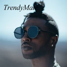 Готические солнцезащитные очки в стиле стимпанк для мужчин и женщин с металлической окантовкой, круглые очки, брендовые дизайнерские солнцезащитные очки в стиле панк, зеркальные очки UV400 M561