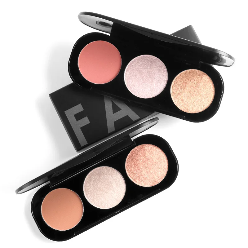 New Bronzers Highlighters 3 Colors Blush Highlighter Palette Face Matte