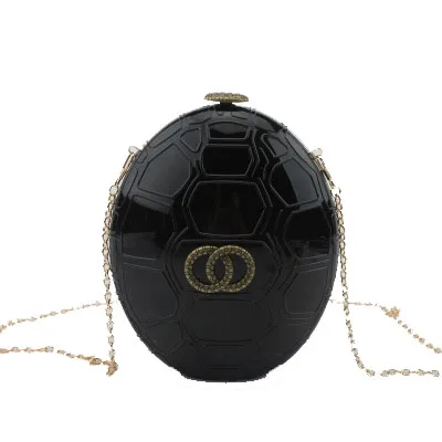 

2018 New Cute Acrylic Turtle Shell Shape Clutch Bag Chain Shoulder Slung Evening Dinner Bag Large Evening Bag Lady