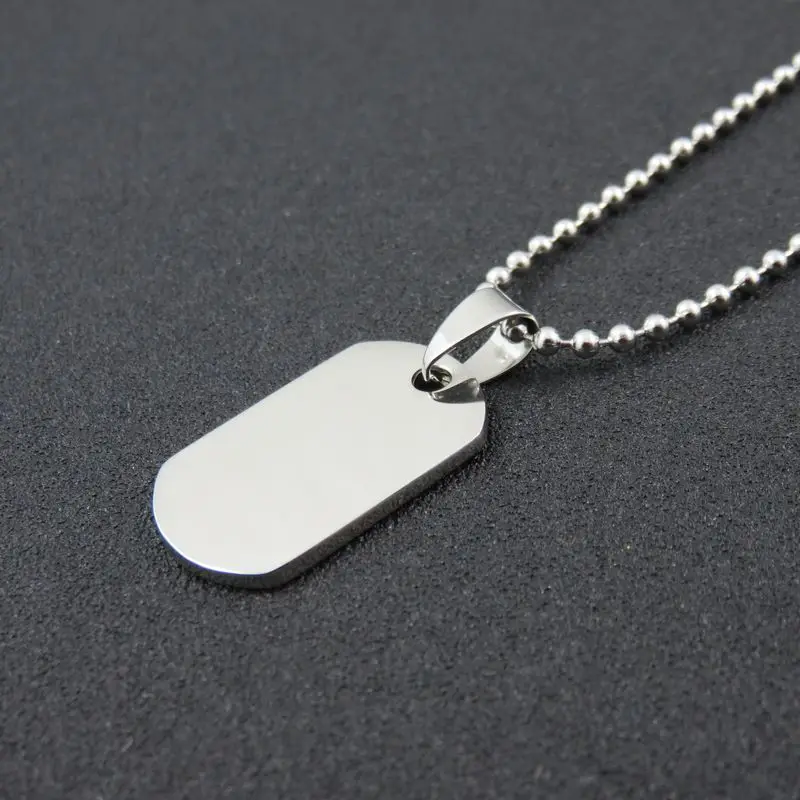Two Sides Polished 316L Stainless Steel Dog Tags Pendant Stainless