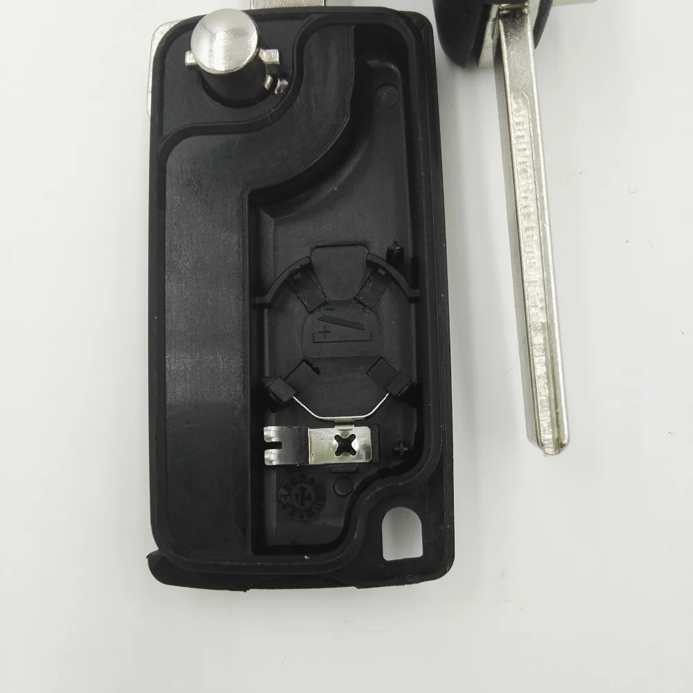 2 кнопки дистанционного складной ключ пустой чехол для peugeot ключ 107 207 307 307S 308 407 607 2BT DKT0269 с символом Батарея позиции