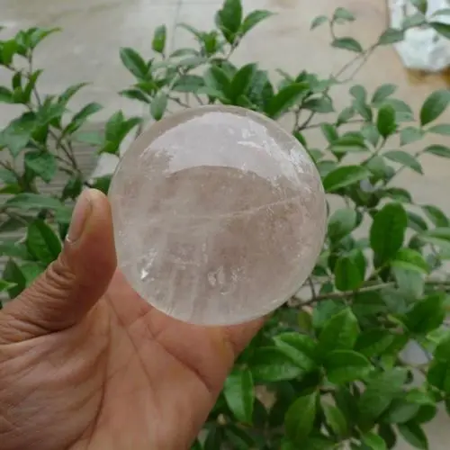 

04746 NATURAL transparent QUARTZ CRYSTAL SPHERE BALL Polished Healing !!