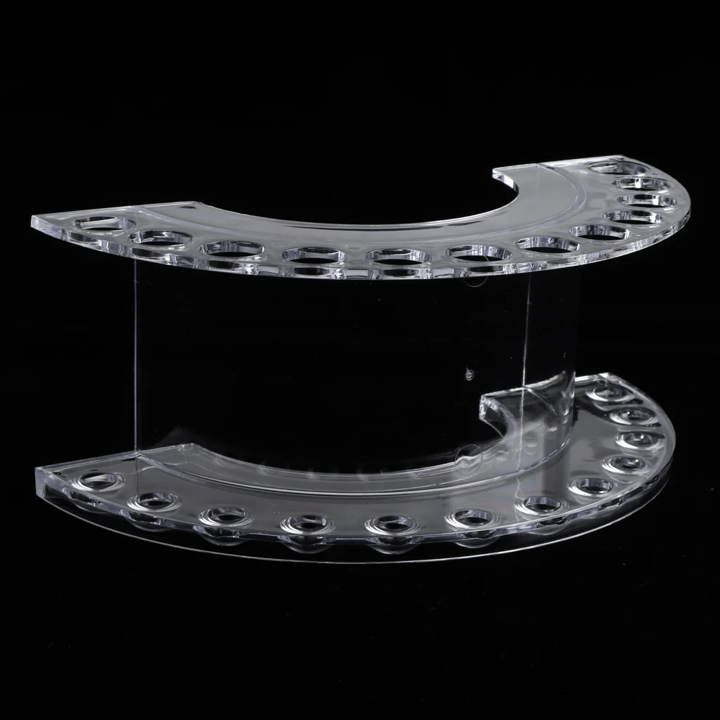 Multi-functional & Practical Acrylic 12 Holes Clear Brush Holder Organizers and Storage Rack Shelf Stand