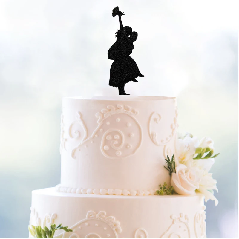 

Wedding Cake Topper - Wedding Piggyback Ride rustic wedding cake decoration surperize cake gift engagement cake prop party