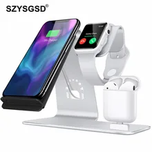 3 в 1 Беспроводное зарядное устройство для Apple Watch для AirPods зарядная станция быстрое зарядное устройство для iPhone X 8 8plus для samsung Galaxy S9