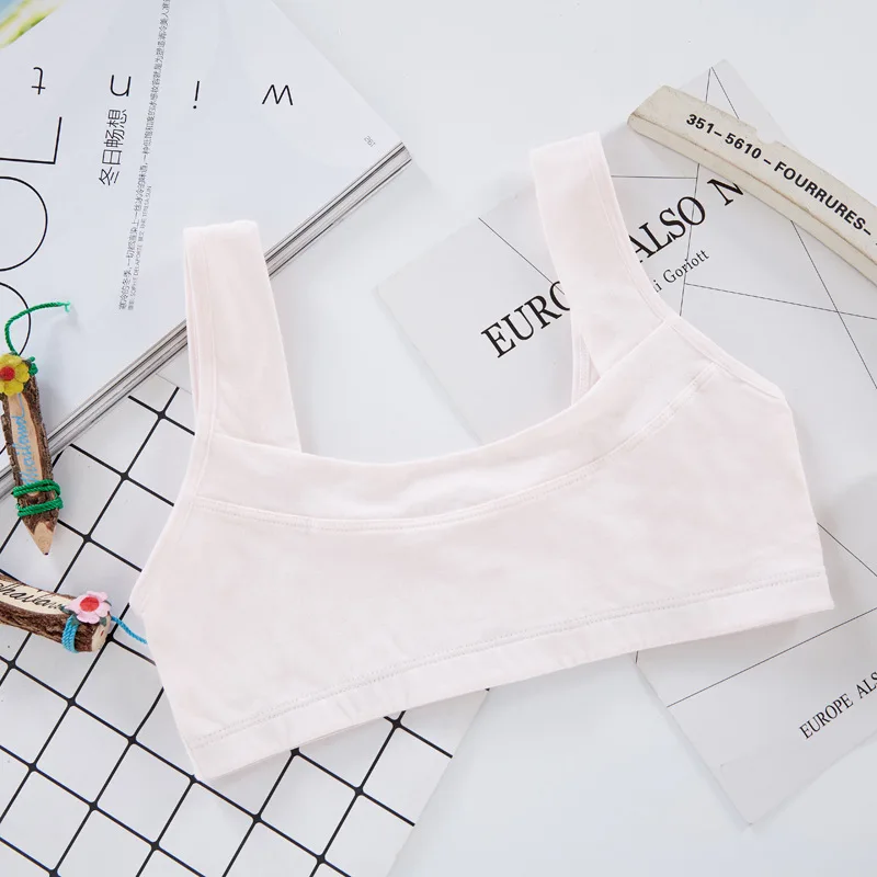 

Girls Underwear Cotton Baby Girls Wireless Small Training Puberty Bras Baby Girls Solid Bra Undergarment Clothe 10-16 Years