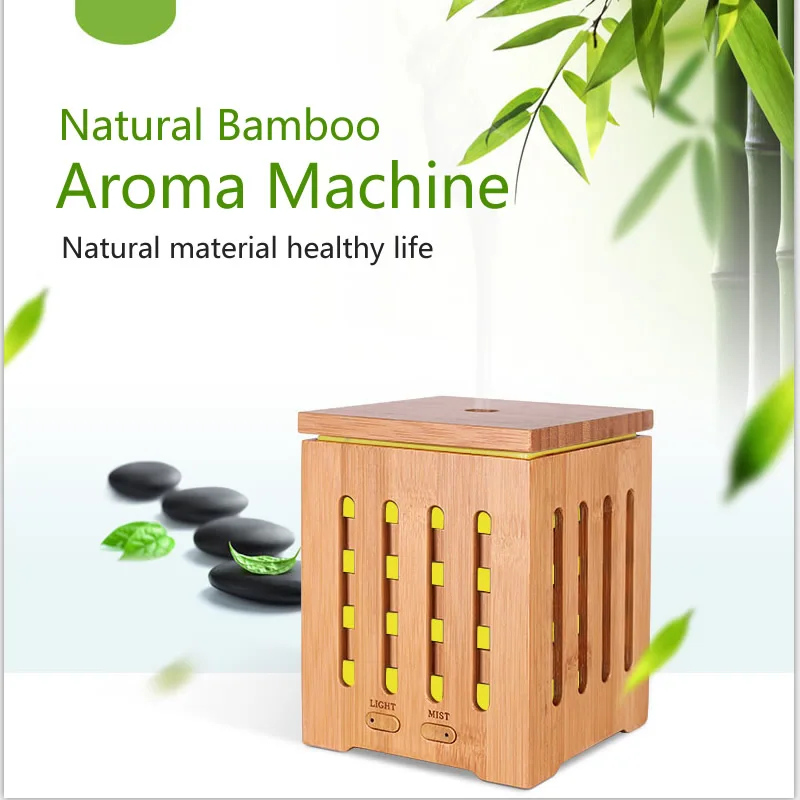  GIAHOL 200ML Natural Bamboo Essential Oil Diffuser With LED Color light USB Ultrasonic Aroma Spray  - 32946797984