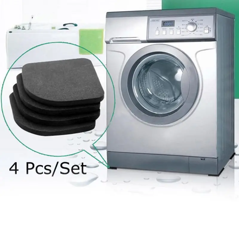 

Kitchen Anti-Slip Washer Fridge Black Mat EVA Reduce Noise Refrigerator Pad Anti-skid Mat for Household Appliances 4pcs