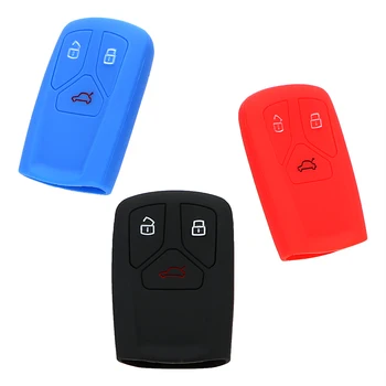 

LEEPEE Car-styling Fob For Audi A4 allroad B9 Q5 Q7 TT TTS Car Key Silicone Case 3 Buttons Key Bag Cover Protector