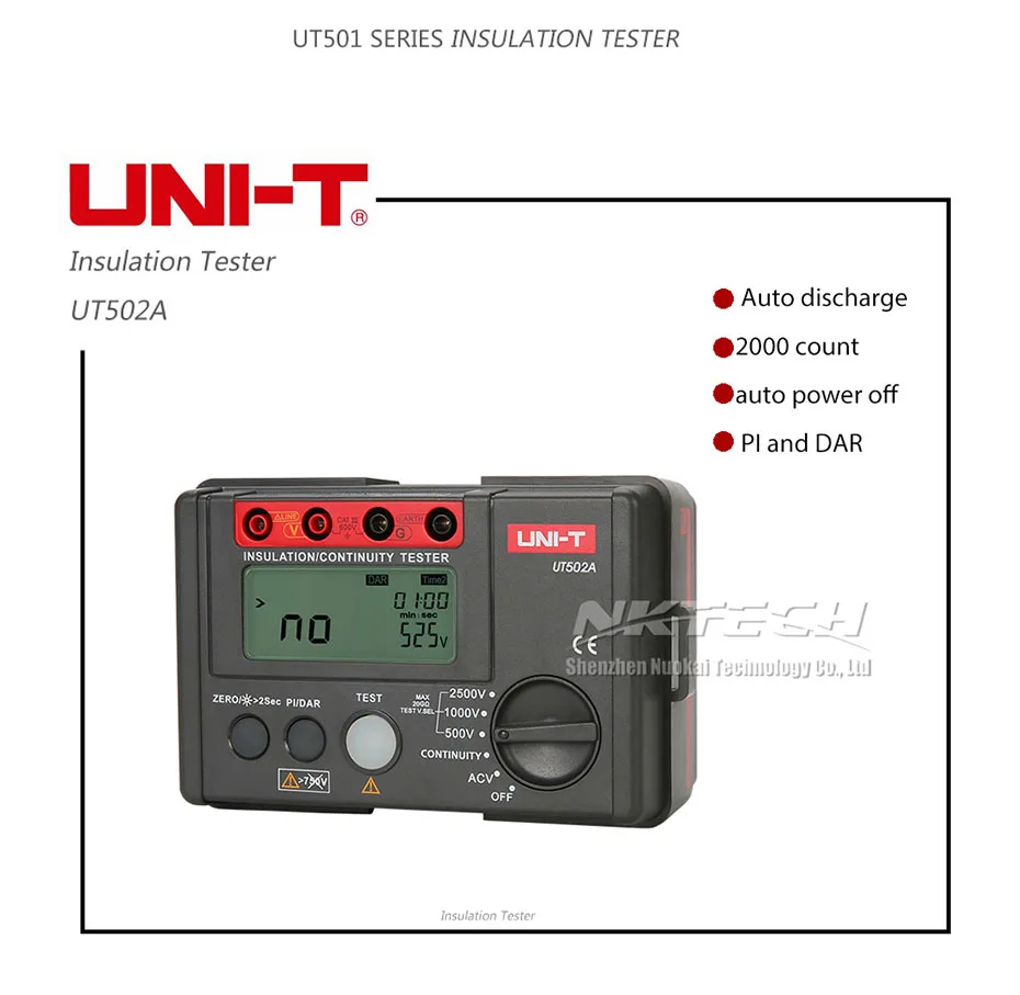 UNI-T UT502A 2500 В Megger изоляции заземления тестер сопротивления Мегаомметр вольтметр диагностический-инструменты непрерывность DAR метров