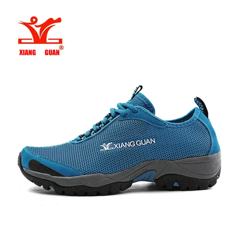 XIANG GUANG дышащая Треккинговая обувь для мужчин и женщин, летняя легкая походная обувь для мужчин, прогулочная обувь для рыбалки, Zapatos 3410 - Цвет: Blue