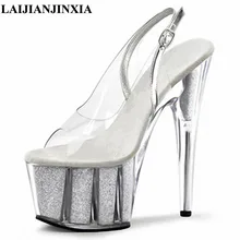 LAIJIANJINXIA/15 см высокие каблуки Для женщин для ночного клуба вечерние сексуальные тапочки обувь Танцы туфли с открытым носком туфли для танцев на шесте