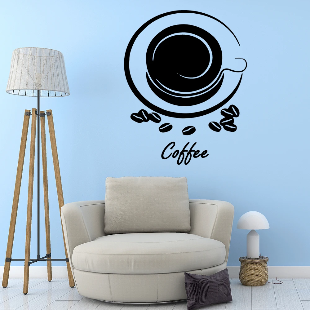 3D coffee Vinyl Decals Wall Stickers vinyl Stickers Art Decoration DIY Home Decor