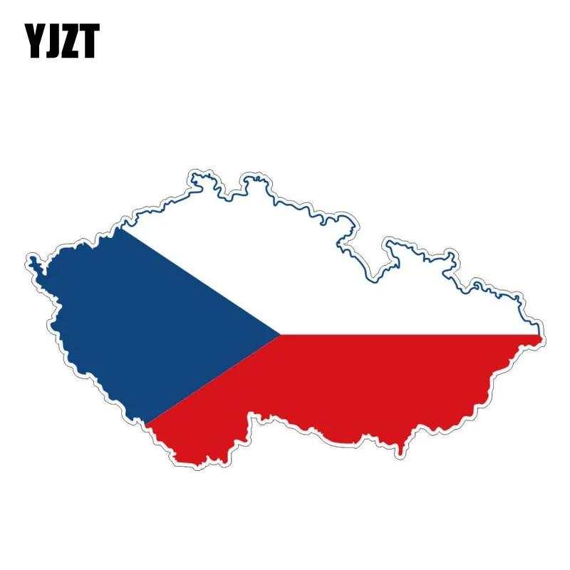 

YJZT 14.8CM*8.5CM Personality Czech Republic Map Flag Car Sticker Bike Decal 6-1185