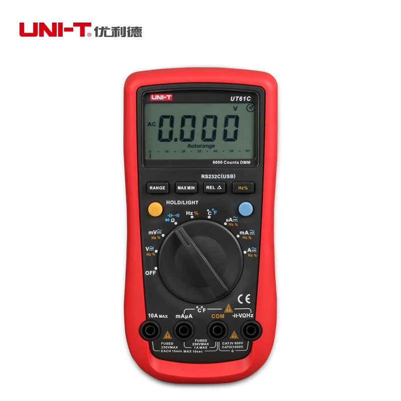 UNI-T мультиметры UT61A UT61B UT61C UT61D UT61E TRUE RMS RS232 цифровой REL AC/DC мультиметр автоматический диапазон макс/мин тестер диодов