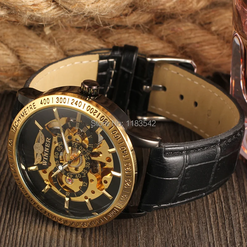 Мужские автоматические наручные часы скелетоны Winner WRG8031M3T2|wristwatch calculator|wristwatch
