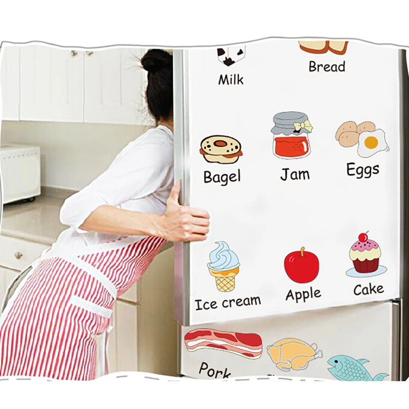 Kitchen Refrigerator Creative Decorative Wall Stickers Vegetables Meat Paste Children Room Bedroom Decoration IC890563 | Дом и сад