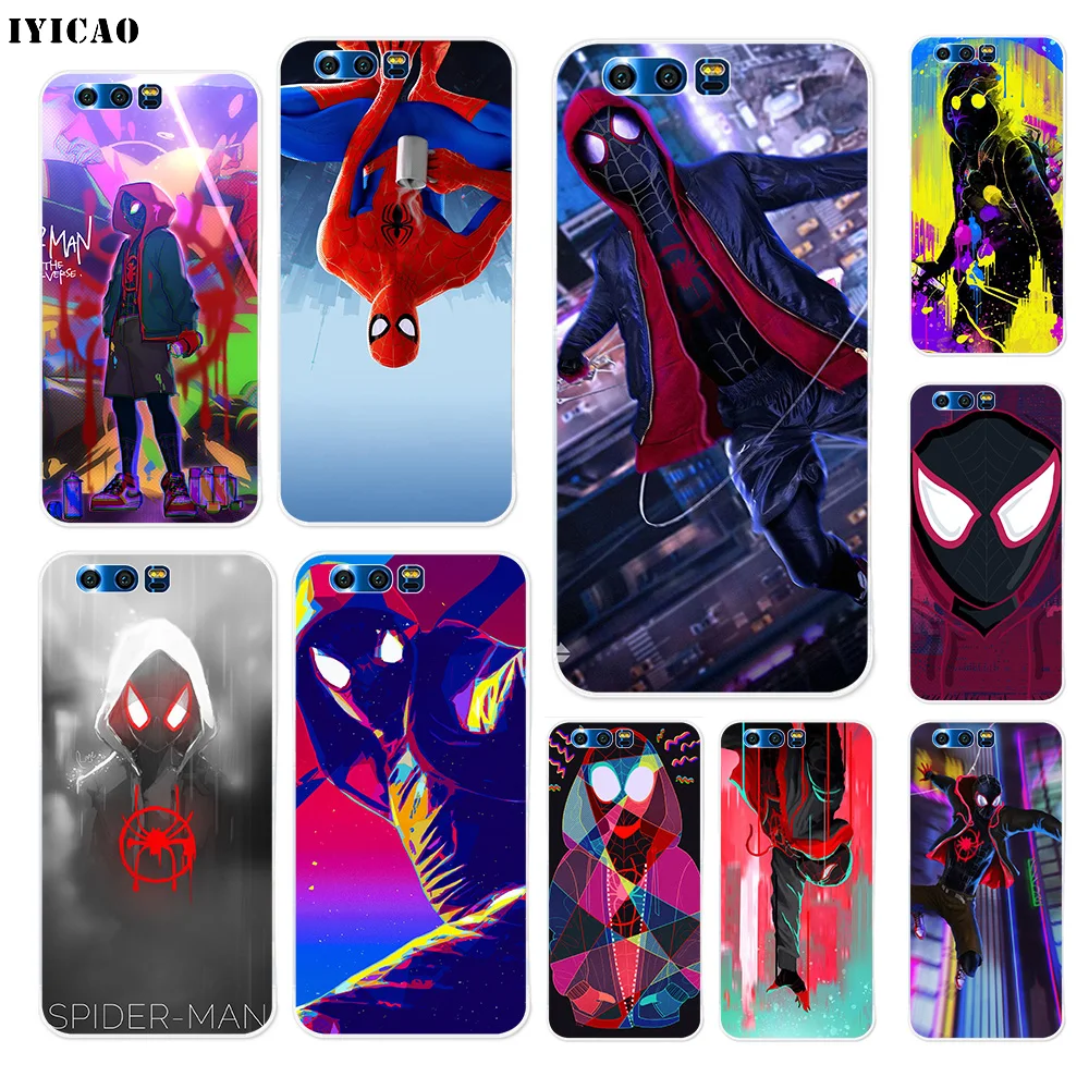 Мягкий силиконовый чехол IYICAO Spider Man in The Verse для Huawei Y9 Y7 Y6 Prime Honor 8C 8X 8 9 10 Lite 7X 7C 6A 7A