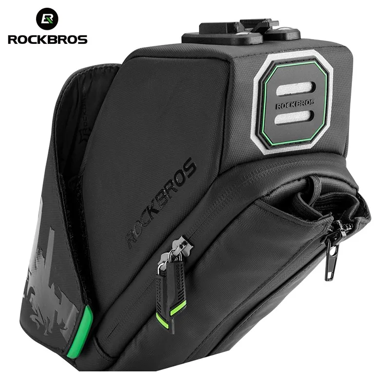 Sale ROCKBROS Cycling Saddle Bag Waterproof MTB Cycling Rear Tail Bags Seatpost Bag With Water Bottle Pocket Bike Accessories 3