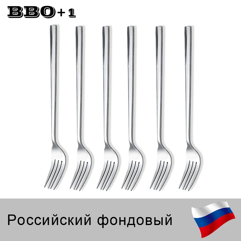 21.5cm Stainless Steel Dinner Fork Korean Long Handle Table Fork Cake