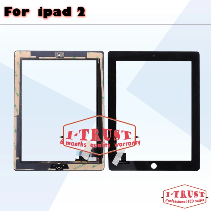  50 pcs lot touch screen Glass replacement digitizer for iPad 2 ipad2 digitizer panel touch screen Free Shipping 