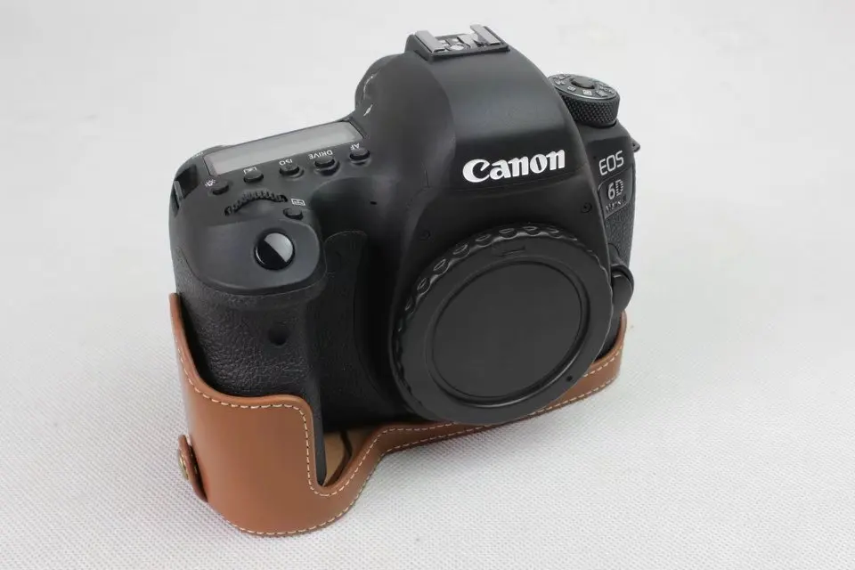 Из натуральной кожи половина дела ручка для видео Камера чехол для Canon EOS 6D Mark II 6D II Mar высокое качество половина Камера сумка