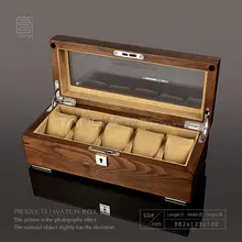 Tang 5 слотов чехол для хранения часов s коробка мужская коричневая деревянная витрина коробки чехол с замком Женская шкатулка с окном B058