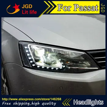 

Free shipping ! Car styling LED HID Rio LED headlights Head Lamp case for VW Passat 2009-2013 Bi-Xenon Lens low beam