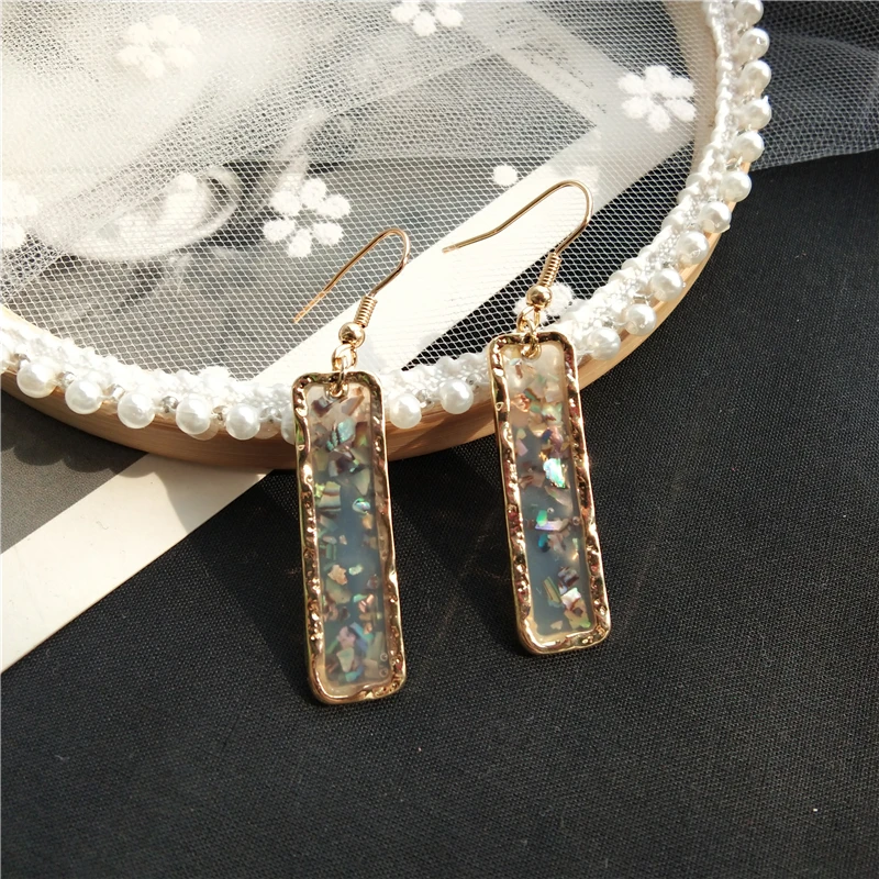 

New women geometry Earrings Simple Handmade Shell earring Jewelry wholesale