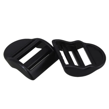 

20pcs Plastic Ladder Lock Slider Buckles Backpack Straps Webbing 20mm Black