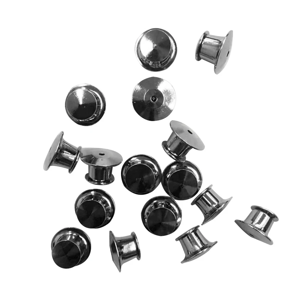 

30 Pieces Hat Fastener Metal Book Badge Emblem Flat Name Tags With Box Pin Keeper Back Bag No Tool Vest Locking Spring Loaded