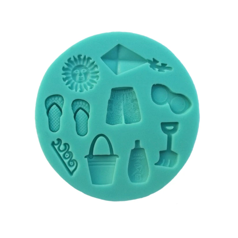 Sunshine Beach Slippers Silicone Mold Fondant Cake Decorating Tools Sugarcraft Candy Clay Cookie Cupcake Chocolate | Дом и сад