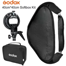 Портативный софтбокс GODOX Fold для фотостудии, рассеиватель 40x40 см с s-образным креплением Bowens, Набор сумок для вспышки Speedlite beauty Dish