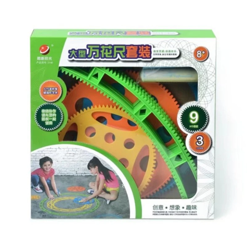 

Large Scale Spirograph Set Kids Drawing Templates Plastic Boards Baby Hot Toys for Children Washable Learning Education Tool