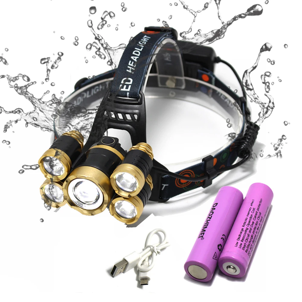 

50000LM 3 LED 5 LED T6+2R5 Headlamp ZOOM Headlight Head Lamp lighting Light Flashlight Torches Lantern Fishing