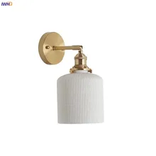 IWHD, скандинавский керамический светодиодный настенный светильник, зеркало для ванной комнаты, спальни, Современный японский стиль, винтажный настенный светильник, бра, светодиодный светильник Wandlamp ing