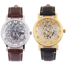 Модные Для мужчин механические Шестерни часы Нержавеющая сталь золотые кварцевые наручные часы montre homme relogio Мужской часы QC7