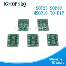 10 pces sot23 msop10 umax para dip10 placa de transferência dip pino placa passo adaptador novo