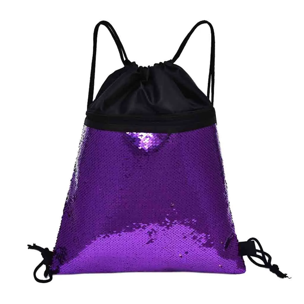 

Sequin Drawstring bag Women Glittering Sequins Shoulder Bag Glitter Drawstring handbag For Teenagers Women Beach Bags *