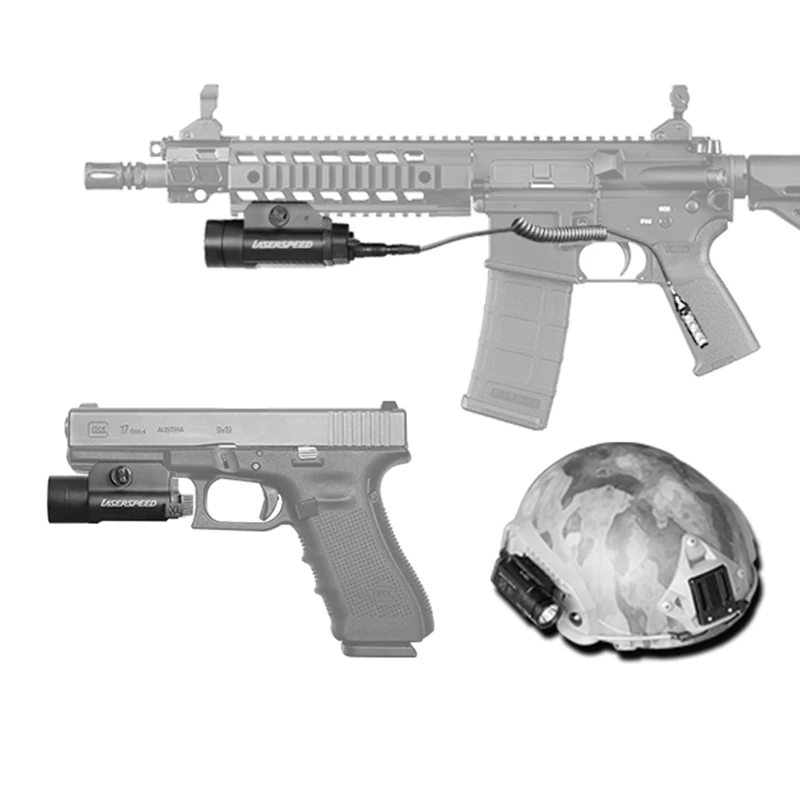 Laserspeed 450Lm Tactical Weapon Light Fits Glock or Pistol with Rails, Handgun LED Flashlight with Remote Pressure Switch Laserspeed 450Lm Tactical Weapon Light Fits Glock or Pistol with Rails, Handgun LED Flashlight with Remote Pressure Switch
