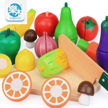 

15PCS/SET Wooden Kitchen Toys Cutting Fruit Vegetable Play Food Kids Wooden fruit Toy fruit and vegetables food toy